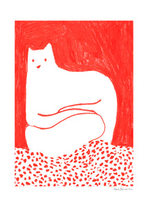 Plagát Cat in Red by Cinzia Franceschini