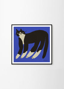 Plagát Cat in Blue by Enikő Katalin Eged