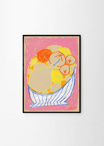 Plagát Fruit Bowl on a Pink Table by Maxine McCrann
