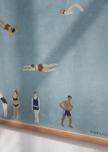 Plagát Swimmers vrátane dubového rámu 50x70cm