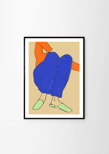 Plagát Lying Down in Blue and Red by Rosie McGuinness