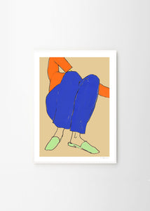 Plagát Lying Down in Blue and Red by Rosie McGuinness