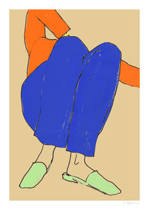 Plagát Lying Down in Blue and Red by Rosie McGuinness