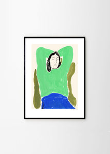 Plagát Sitting in Green and Blue by Rosie McGuinness