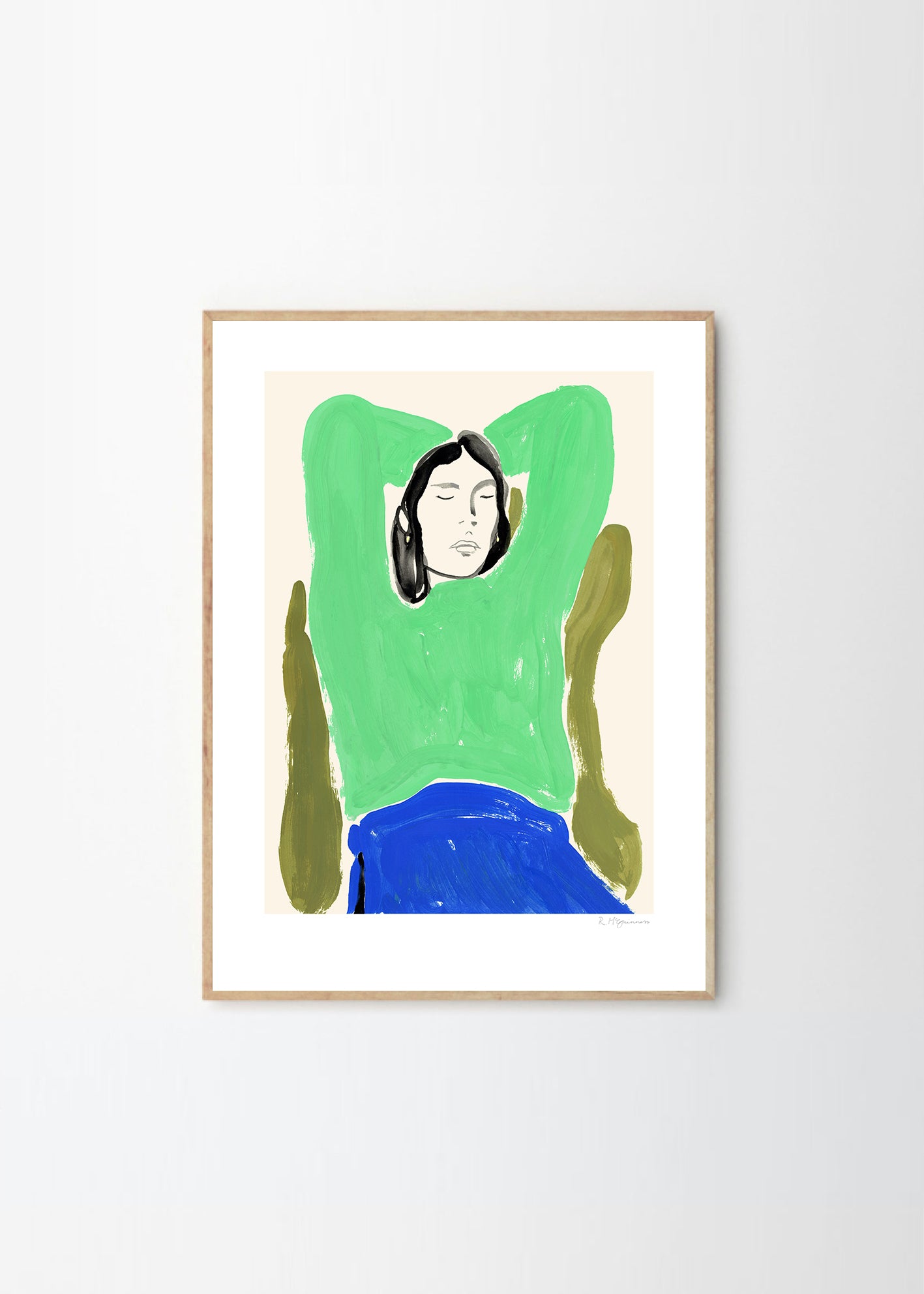Plagát Sitting in Green and Blue by Rosie McGuinness