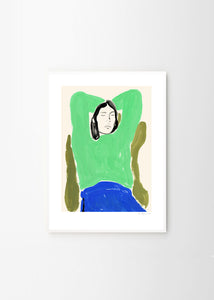 Plagát Sitting in Green and Blue by Rosie McGuinness