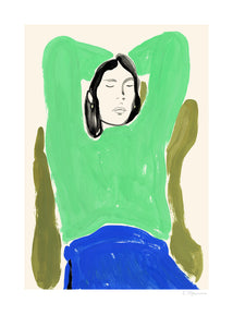 Plagát Sitting in Green and Blue by Rosie McGuinness