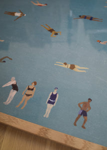 Plagát Swimmers vrátane dubového rámu 50x70cm