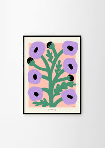 Plagát Purple Poppies by Madelen Möllard
