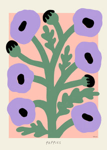 Plagát Purple Poppies by Madelen Möllard