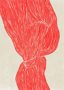 Plagát The Line - Red by Rebecca Hein