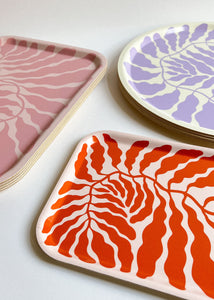 Ilustrovaný Tácka drevená Art Trays by Linnéa Andersson stredná ružová